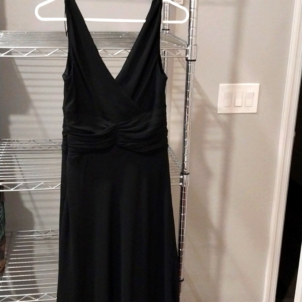 London times black elegant crepe dress nwot